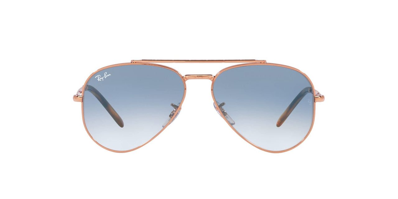 Ray-Ban New Aviator RB3625 Sunglasses - Rose Gold/Clear Gradient Blue / 62 mm - 8056597650328
