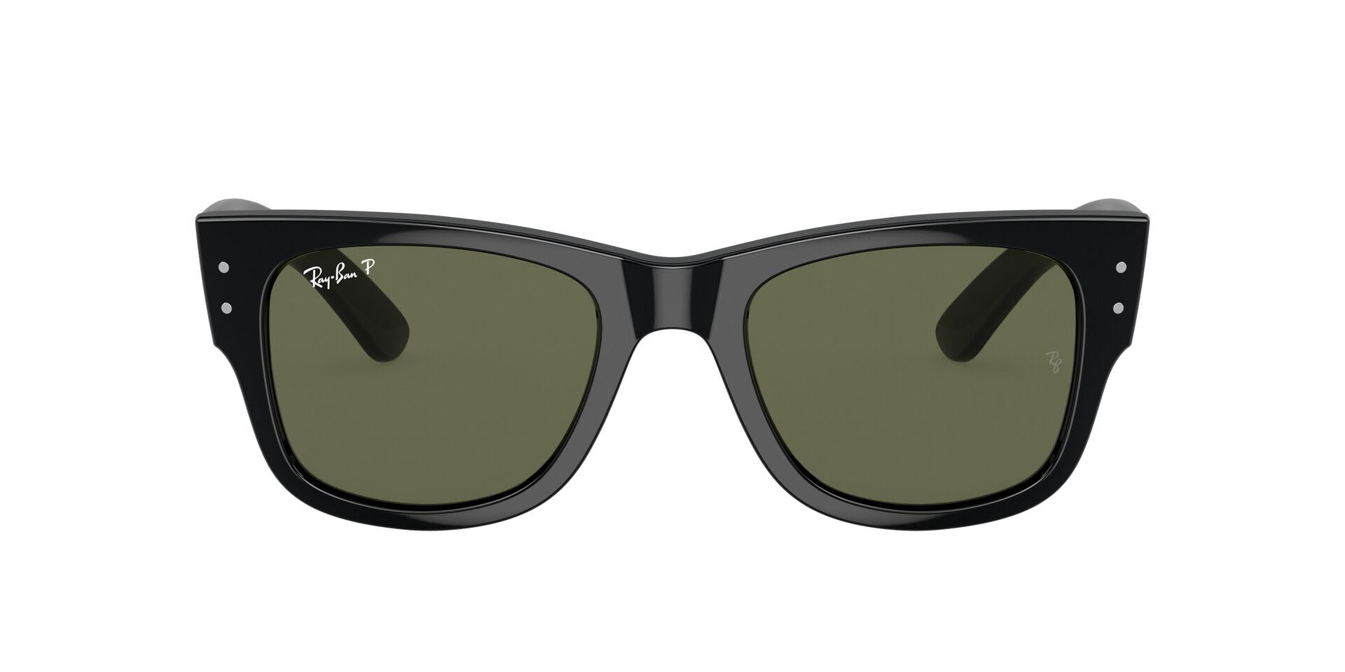 Ray-Ban RB0840S Mega Wayfarer Sunglasses - Black/Green Polarized / 51 mm - 8056597720687