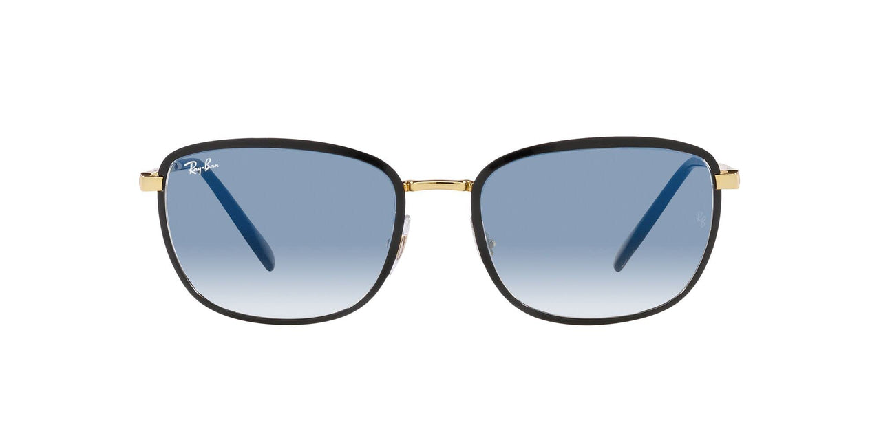 Ray-Ban RB3705 Sunglasses - Black on Gold /Clear Gradient Blue / 60 mm - 8056597833806