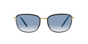 Ray-Ban RB3705 Sunglasses - Black on Gold /Clear Gradient Blue / 60 mm - 8056597833806