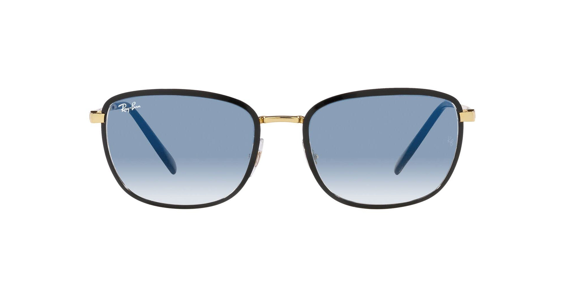Ray-Ban RB3705 Sunglasses - Black on Gold /Clear Gradient Blue / 60 mm - 8056597833806