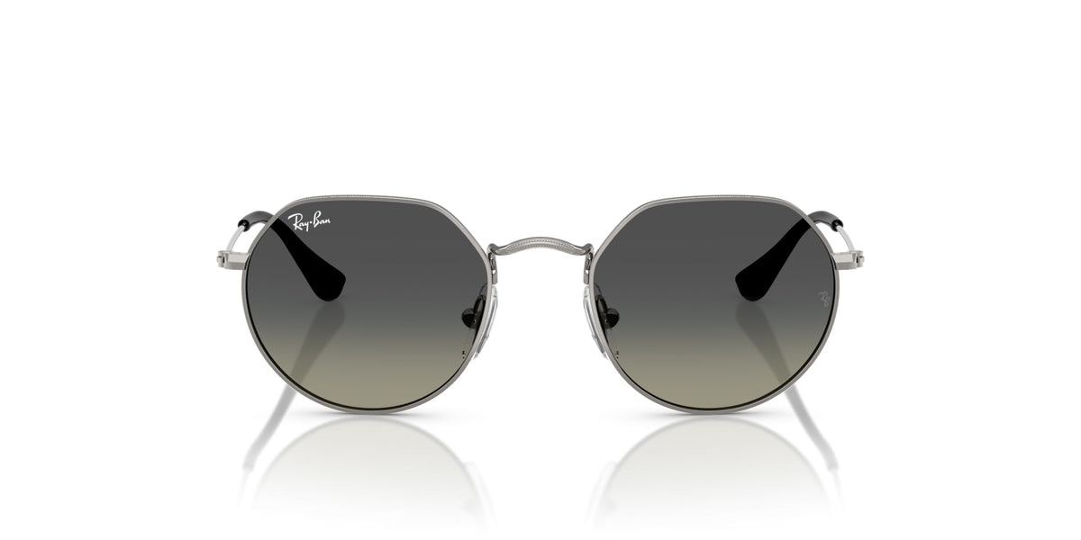 Ray-Ban Junior Jack RJ9565S round sunglasses with dark lenses and silver metal frame