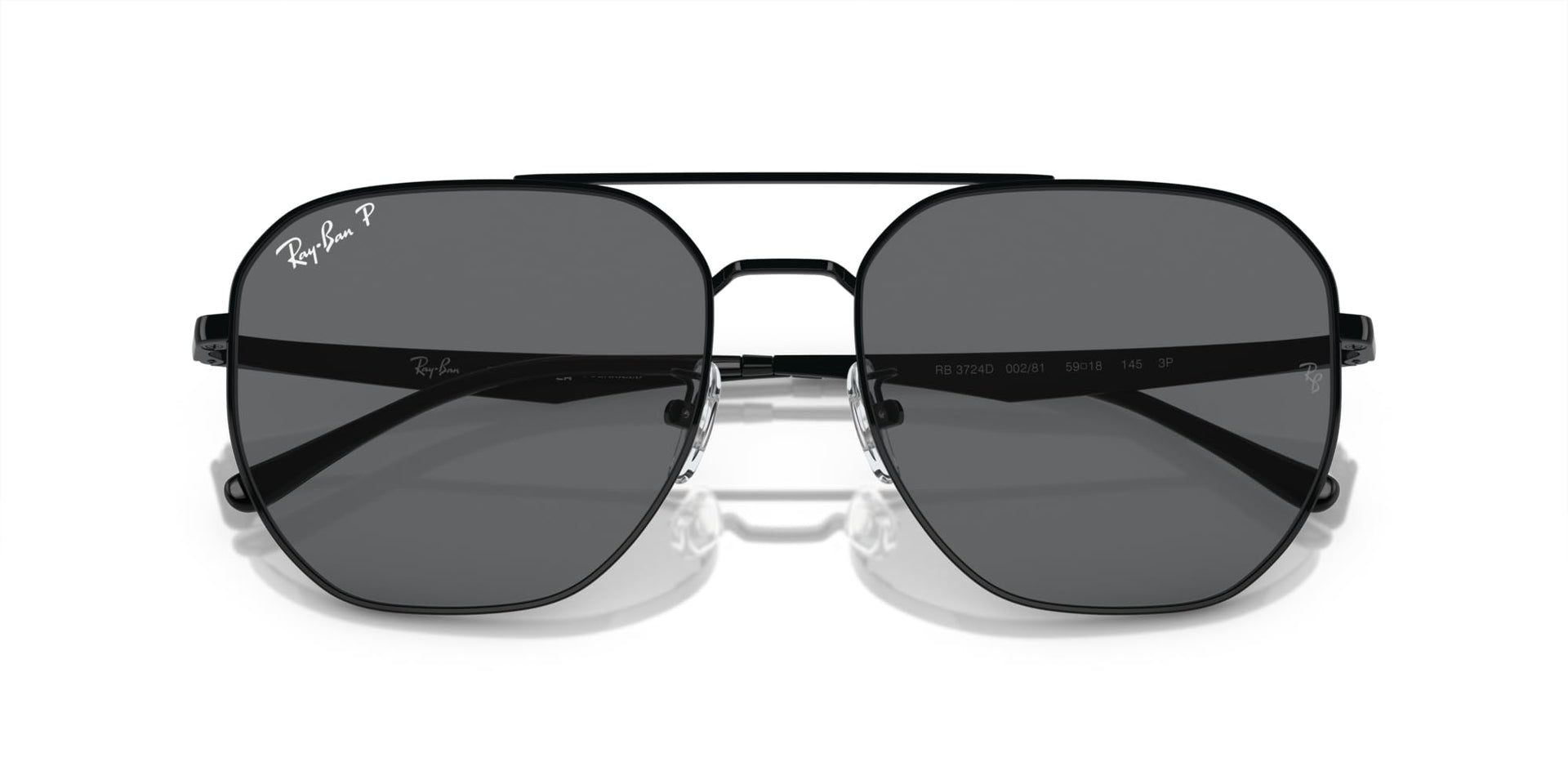Ray-Ban Aviator RB3724D Sunglasses - Black/Dark Grey Polarized / 59 mm - 8056597964616 - Additional Image 4