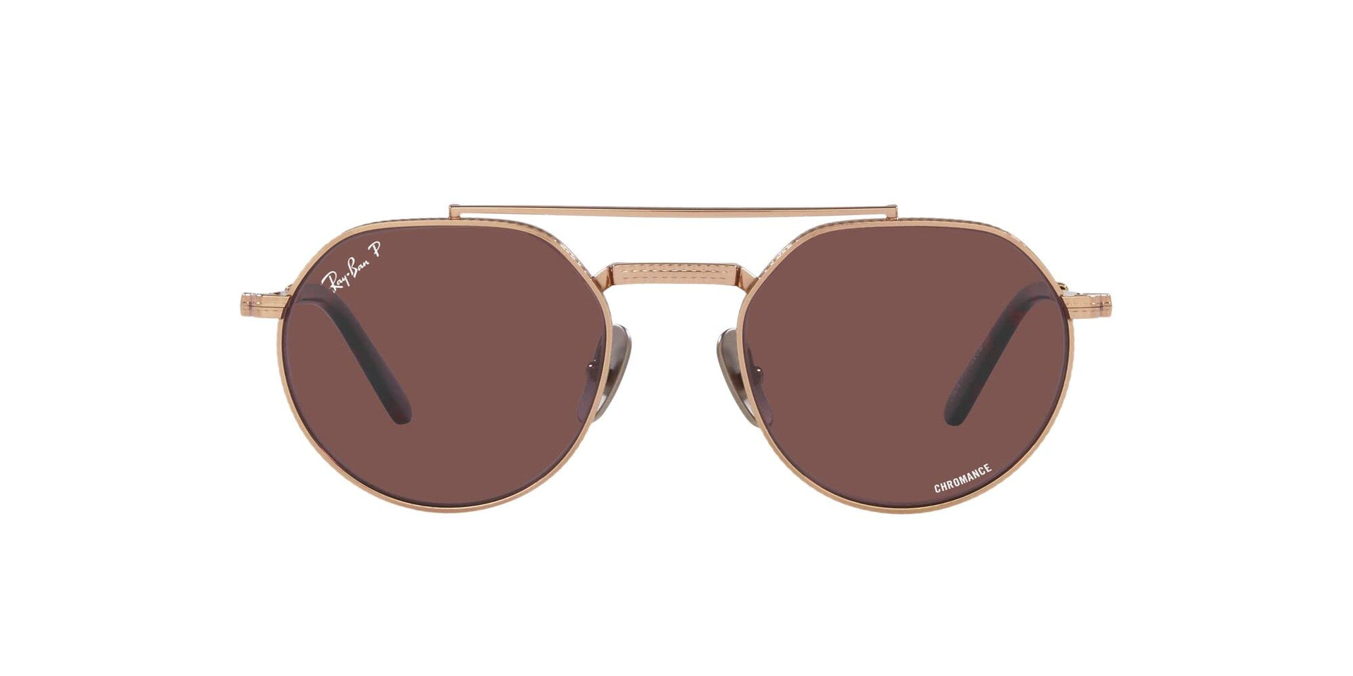 Ray-Ban Jack II Titanium RB8265 Sunglasses - Rose Gold/Polarized Dark Violet / 53 mm - 8056597664455