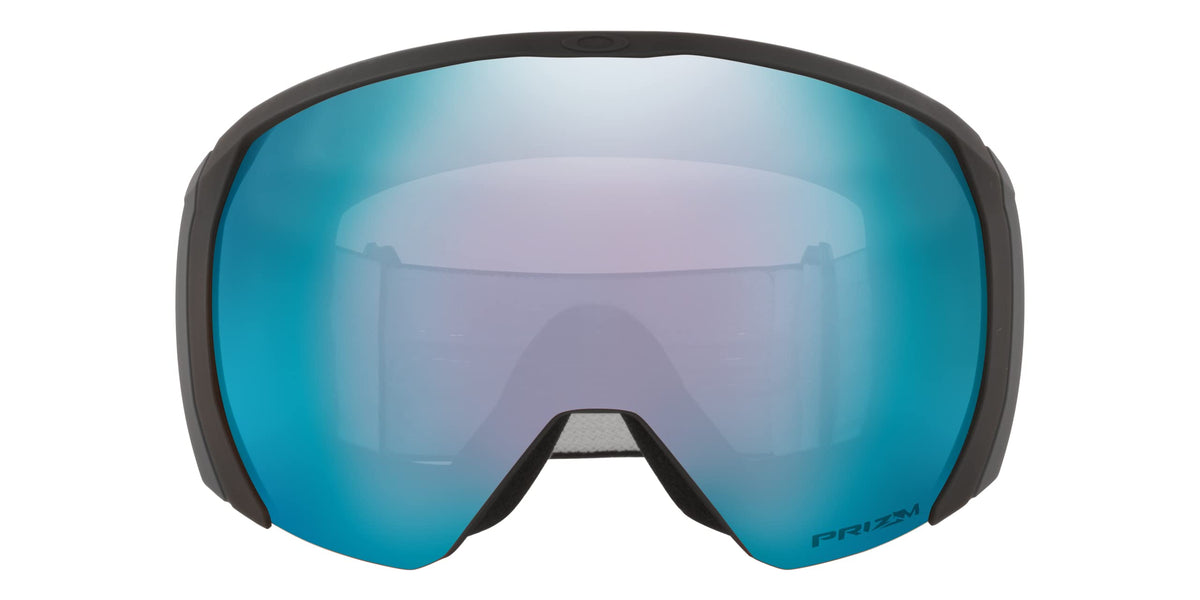 Large snow goggles with warm grey frame and blue mirrored lens