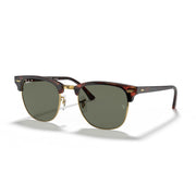Ray-Ban Clubmaster RB3016 Sunglasses - Tortoise on Gold/G-15 Green Polarized / X-Large - 8056597847834