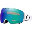 Oakley snow goggles with white frame, turquoise Prizm lens, white strap