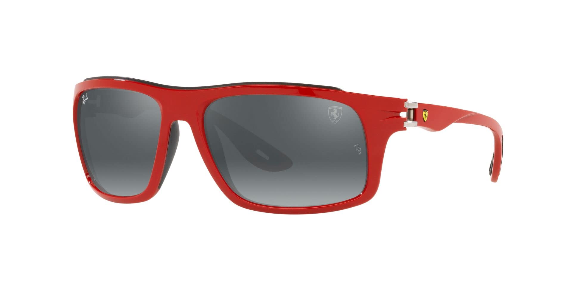 Ray-Ban Scuderia Ferrari Collection Aviator RB4364M Sunglasses - Red/Grey Mirrored Silver Gradient / 61 mm - 8056597546065