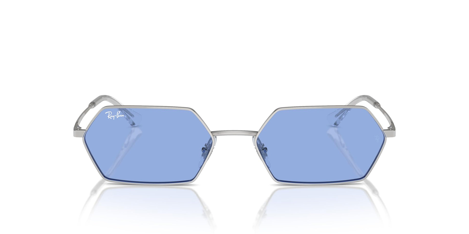 Ray-Ban Yevi Hexagonal RB3728 Sunglasses - Silver/Blue / 58 mm - 8056262016978