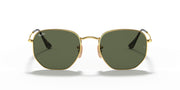 Ray-Ban Hexagonal Flat RB3548N Sunglasses - Gold/G-15 Green / 51 mm - 8053672611649