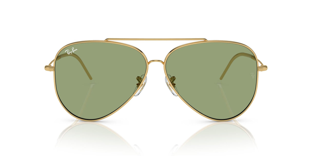 Ray-Ban Aviator Reverse RBR0101S Sunglasses - Gold/Green / 62 mm - 8056262096659