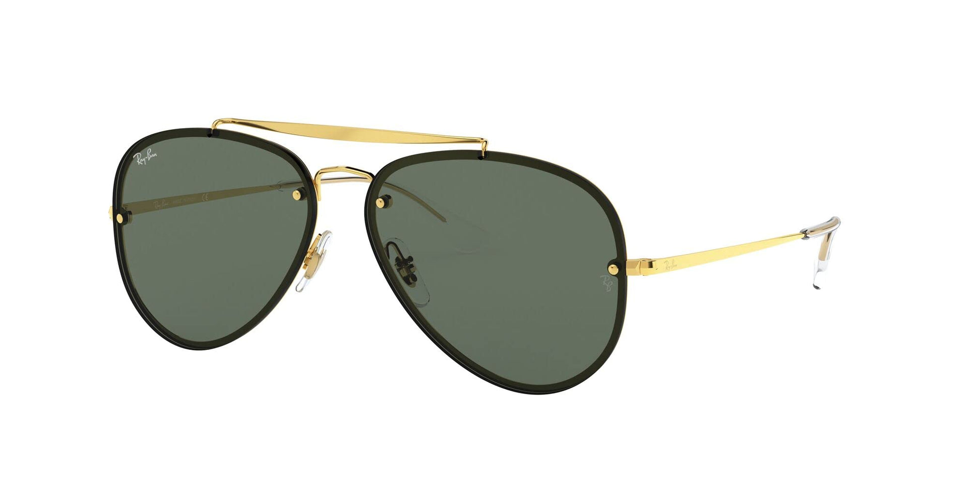 Ray-Ban Blaze Aviator RB3584N Sunglasses - Gold/Dark Green / 61 mm - 8053672830262 - Additional Image 1