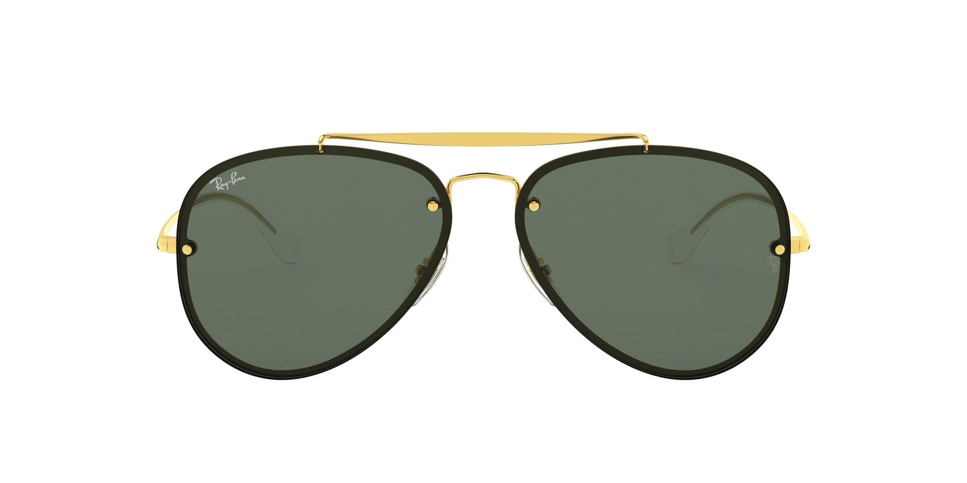Ray-Ban Blaze Aviator RB3584N Sunglasses - Gold/Dark Green / 61 mm - 8053672830262