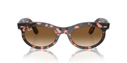 Ray-Ban Wayfarer Oval Low Bridge Fit RB2242F Sunglasses - Pink Havana/Clear Gradient Brown / 53 mm - 8056262048276