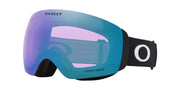 Oakley snow goggles with blue Prizm lens and black strap, mirrored lens