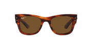 Ray-Ban Mega Wayfarer Low Bridge Fit RB0840SF Sunglasses - Striped Havana/Brown Polarized / 52 mm - 8056597726306