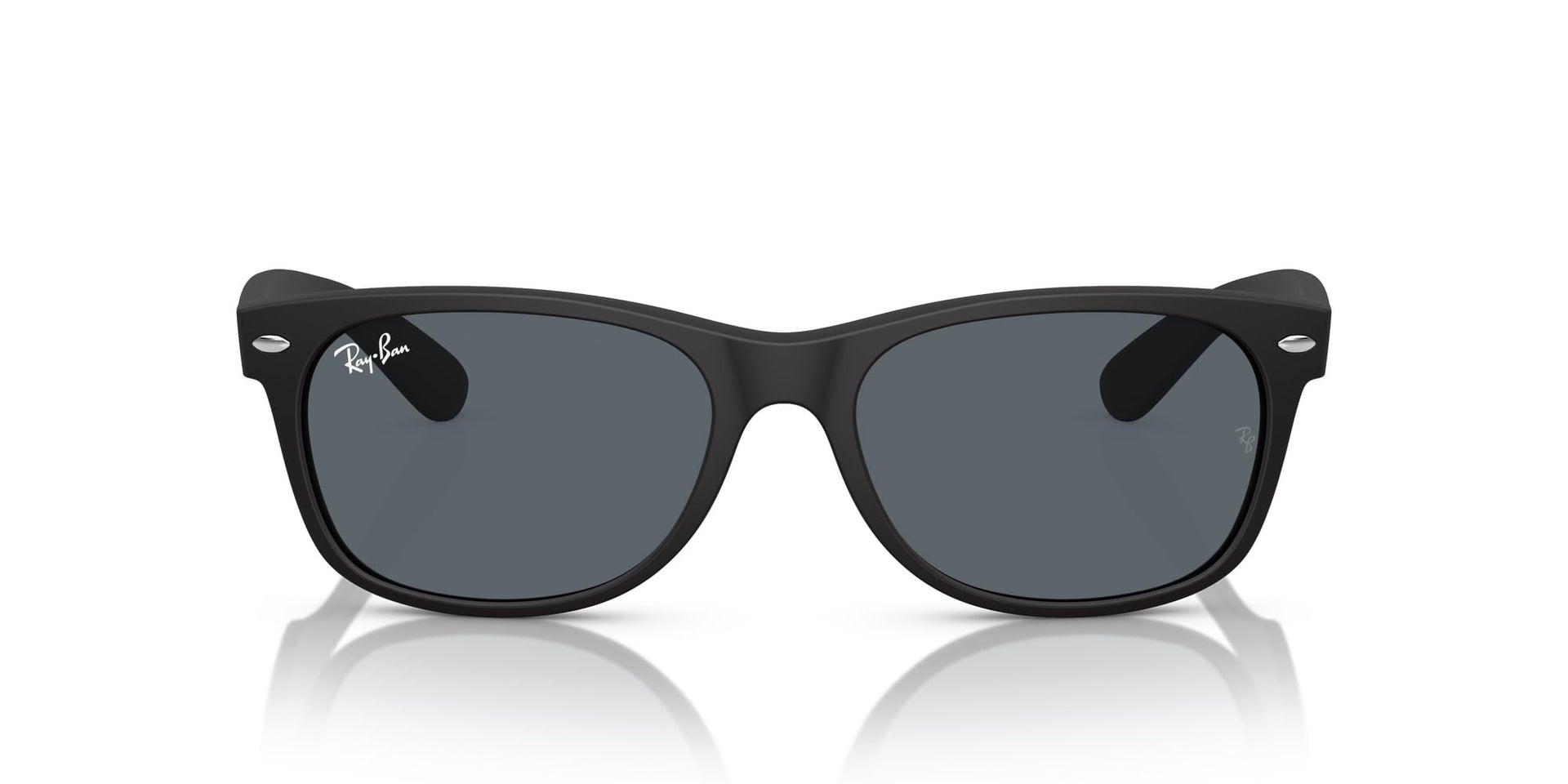 Ray-Ban New Wayfarer RB2132 Sunglasses - Rubber Black/Blue / 52 mm - 8056262052327