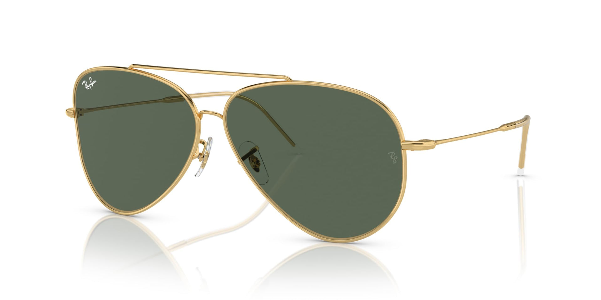 Ray-Ban Aviator Reverse RBR0101S Sunglasses - Gold/Dark Green / 62 mm - 8056597919036
