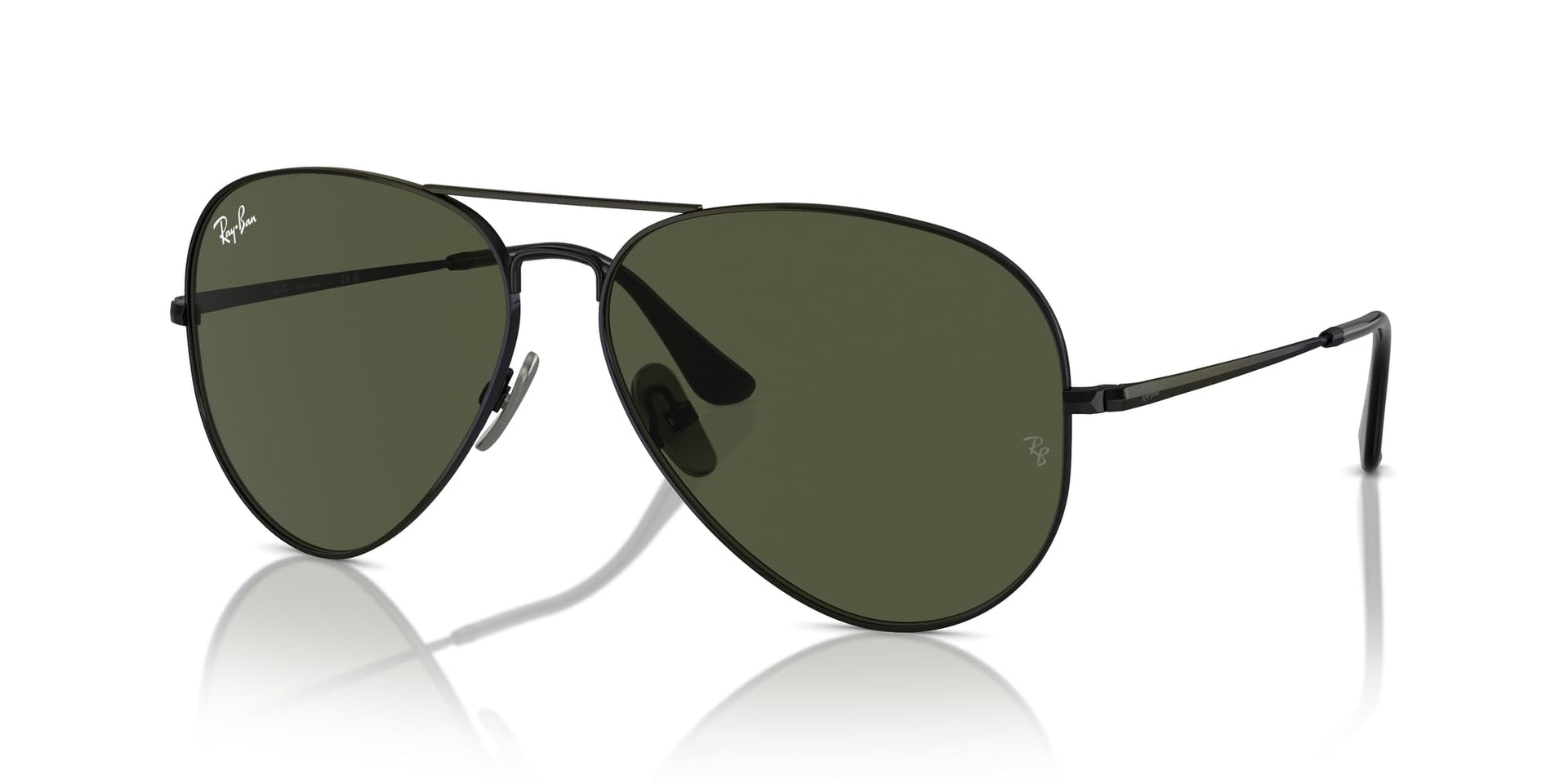 Ray-Ban Aviator Titanium RB8089 Sunglasses - Black/Green / 62 mm - 8056262031834 - Additional Image 1