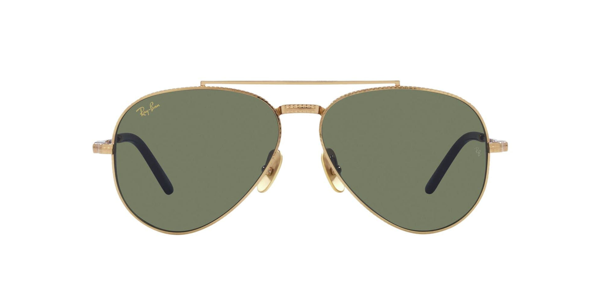 Ray-Ban Aviator Titanium RB8225 Sunglasses - Gold/Green / 62 mm - 8056597664301