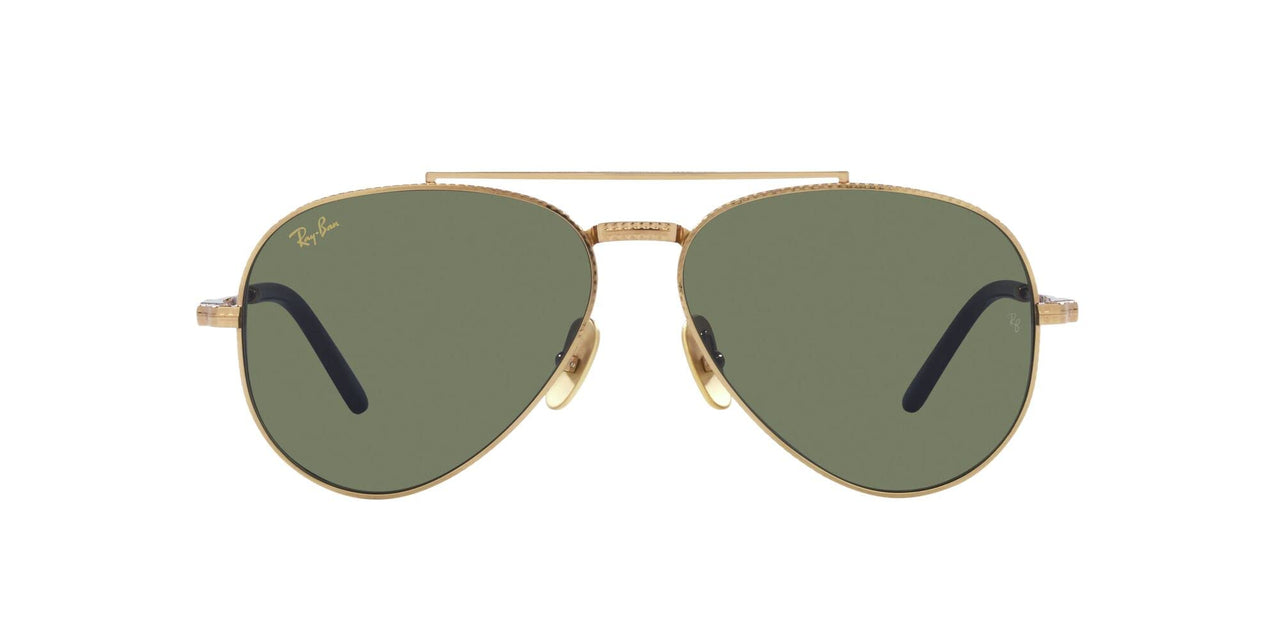 Ray-Ban Aviator Titanium RB8225 Sunglasses - Gold/Green / 58 mm - X0037J9LMF