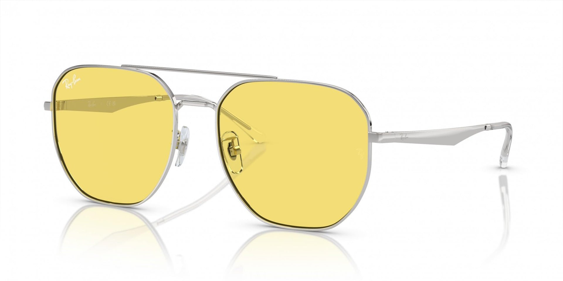 Ray-Ban Aviator RB3724D Sunglasses - Silver/Yellow / 59 mm - 8056597945301