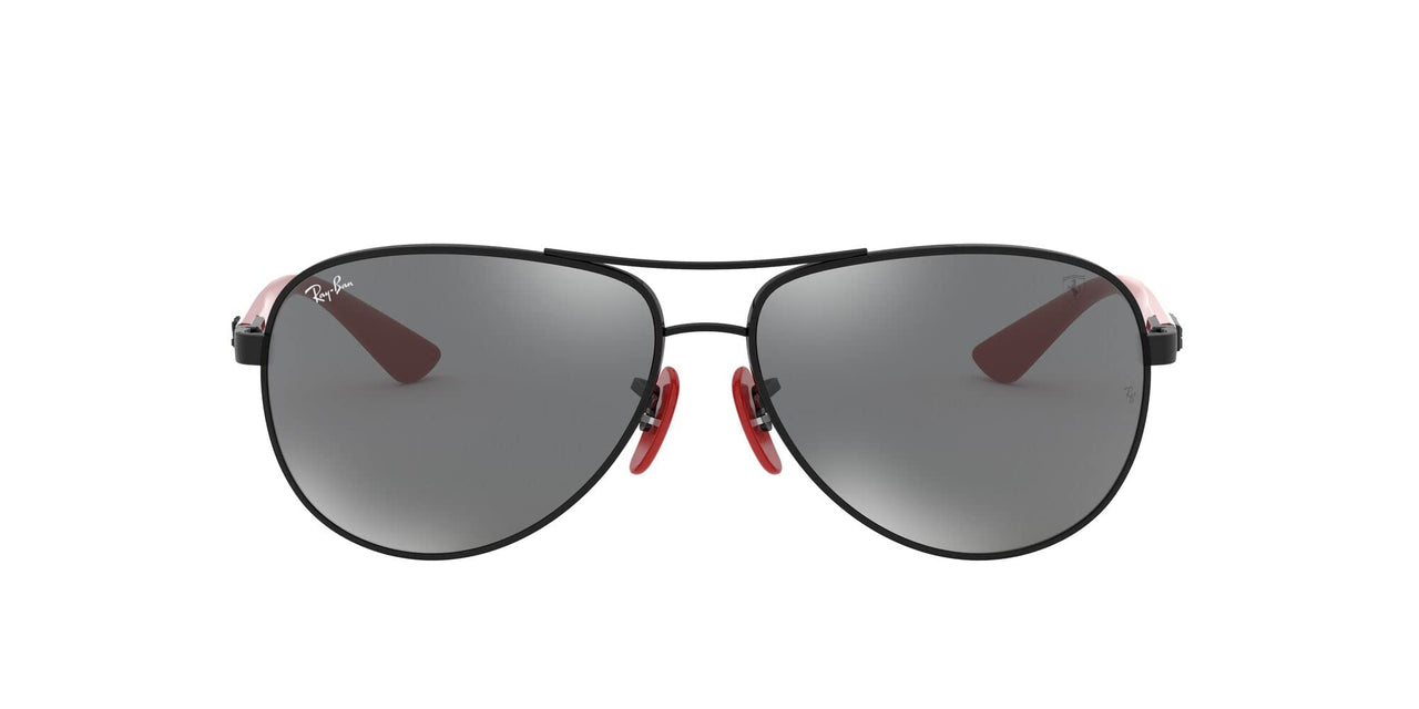 Ray-Ban Scuderia Ferrari Collection Aviator RB8313M Sunglasses - Black/Grey Mirror Silver / 61 mm - 8053672819618
