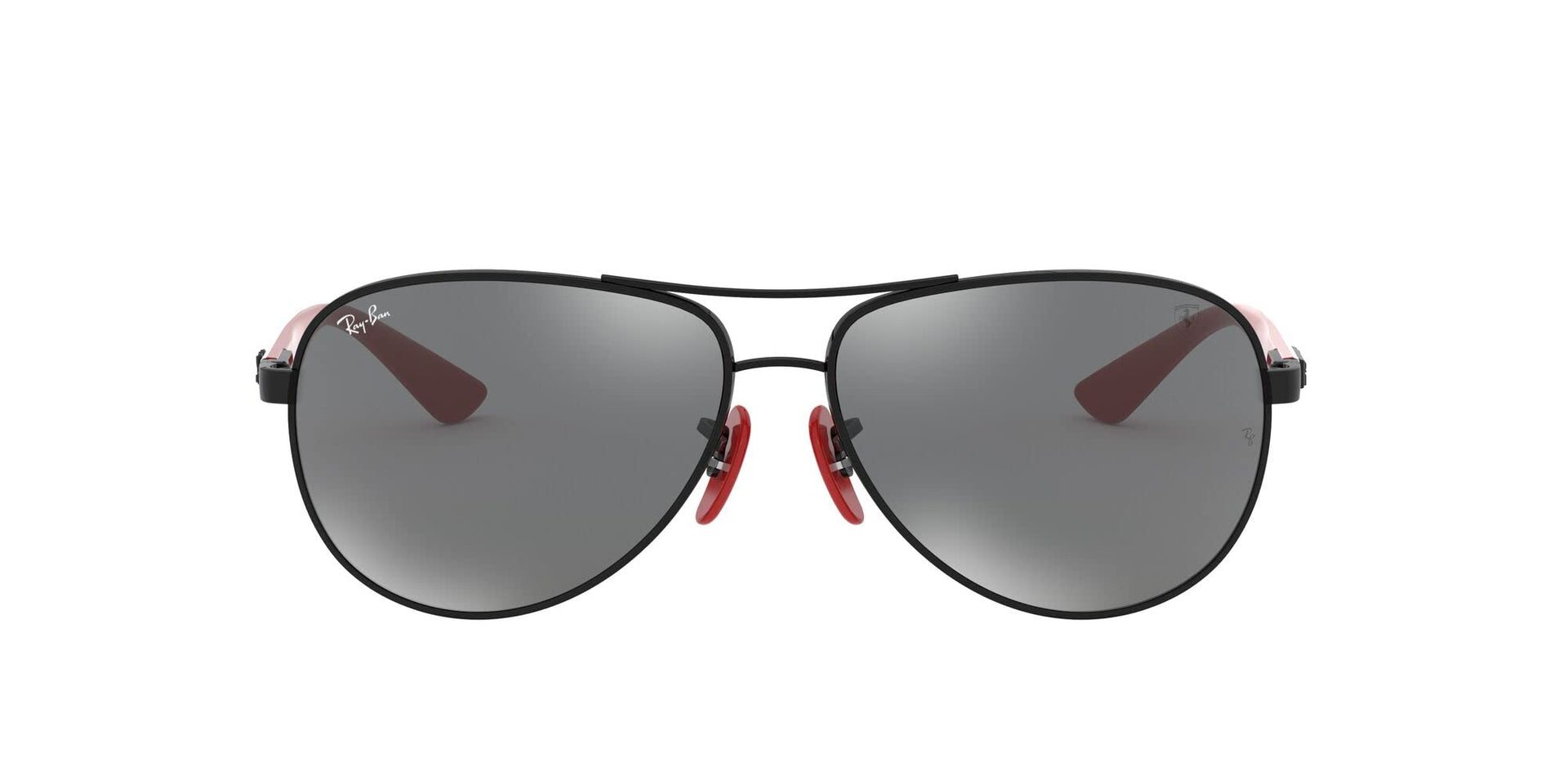 Ray-Ban Scuderia Ferrari Collection Aviator RB8313M Sunglasses - Black/Grey Mirror Silver / 61 mm - 8053672819618