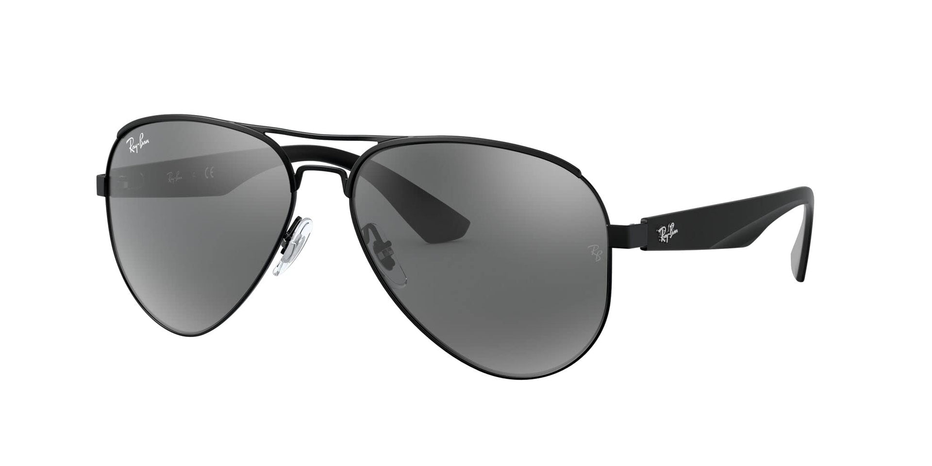 Ray-Ban Aviator RB3523 Sunglasses - Matte Black/Grey Mirrored Silver / 59 mm - 8053672351750 - Additional Image 1