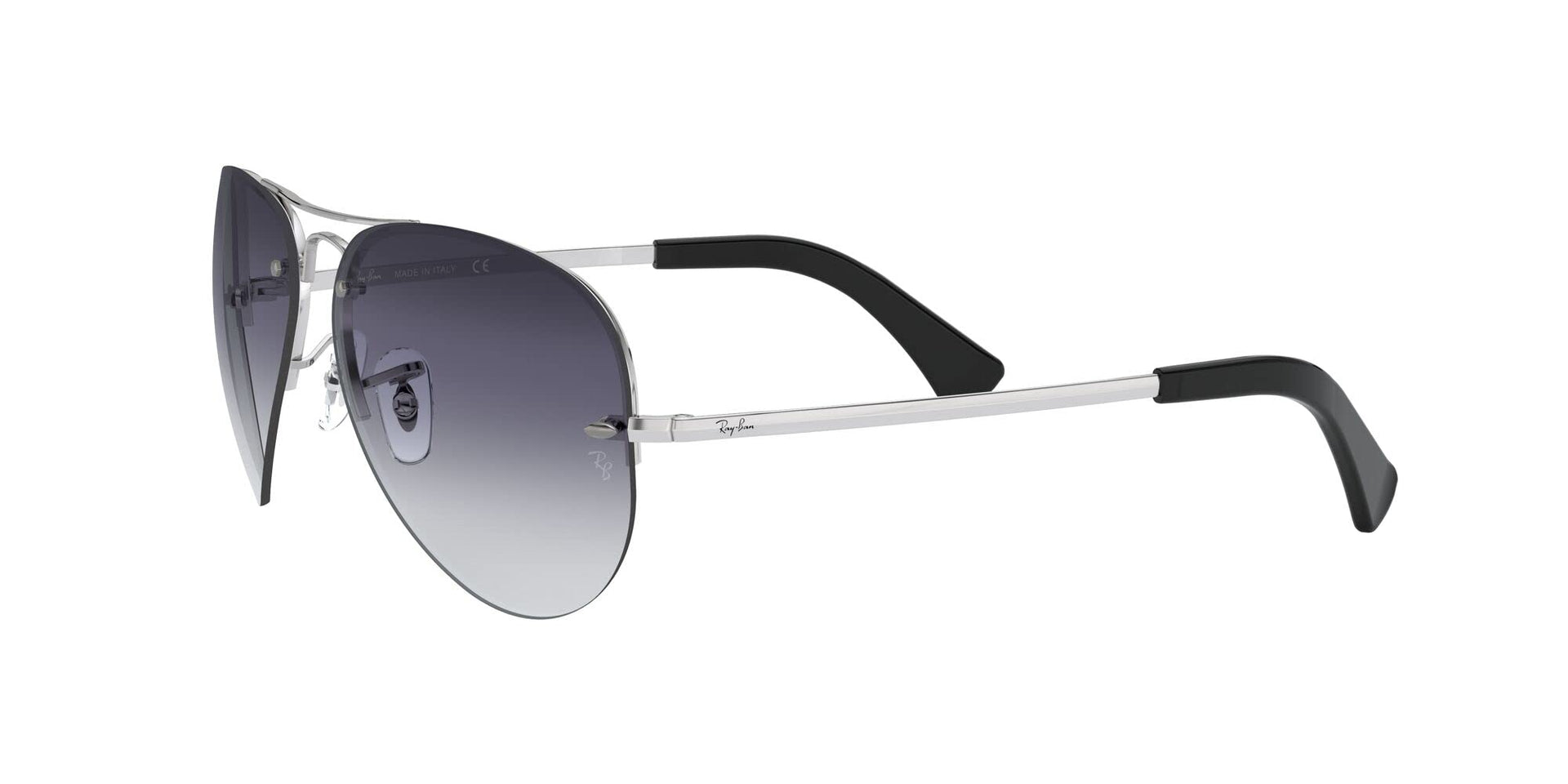 Ray-Ban Aviator RB3449 Sunglasses - Silver/Light Grey Gradient Dark Blue / 59 mm - 805289444312 - Additional Image 2