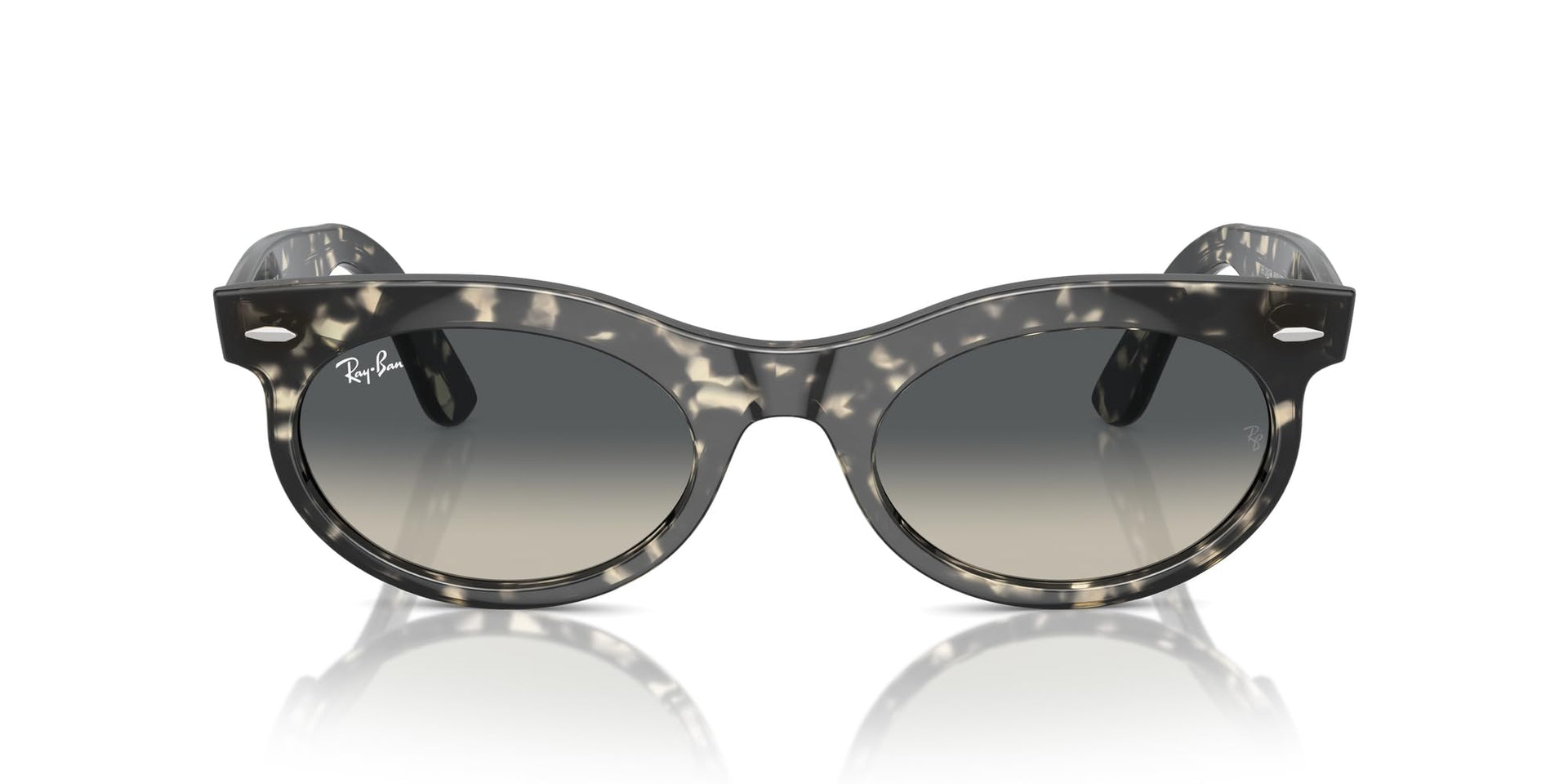 Ray-Ban Wayfarer Oval Low Bridge Fit RB2242F Sunglasses - Grey Havana/Grey Gradient / 53 mm - 8056262048269