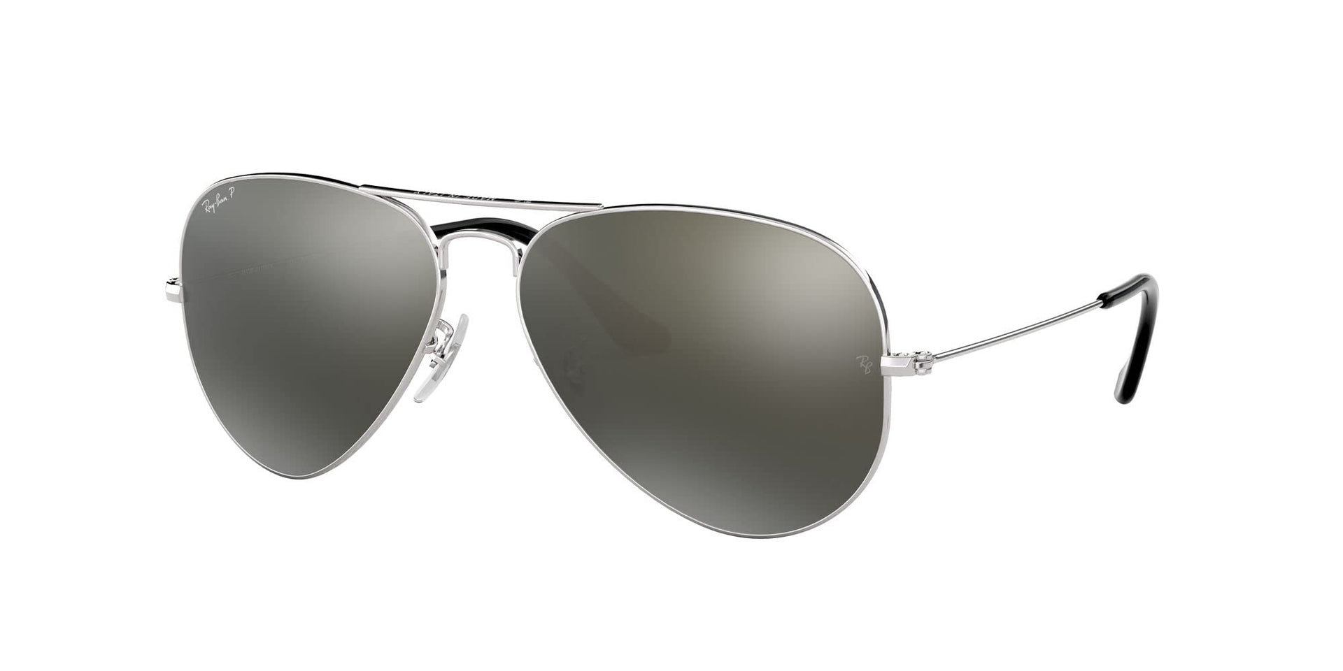 Ray-Ban Aviator RB3025 Sunglasses - Silver/Polarized Grey Mirror Silver / 58 mm - 805289104940 - Additional Image 1