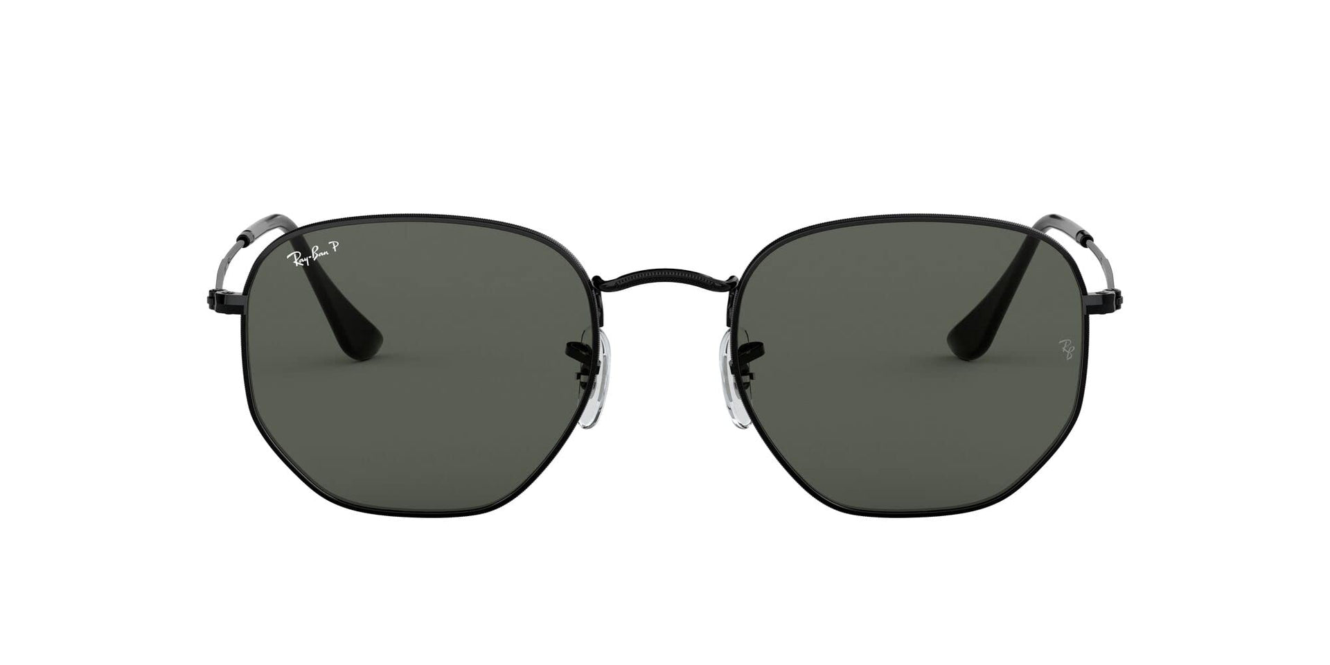 Ray-Ban Hexagonal Flat RB3548N Sunglasses - Black/Polarized G-15 Green / 54 mm - 8053672743869