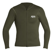 XCEL Mens Axis 1/0.5mm Long Sleeve Front Zip Wetsuit Jacket - Dark Forest / Small