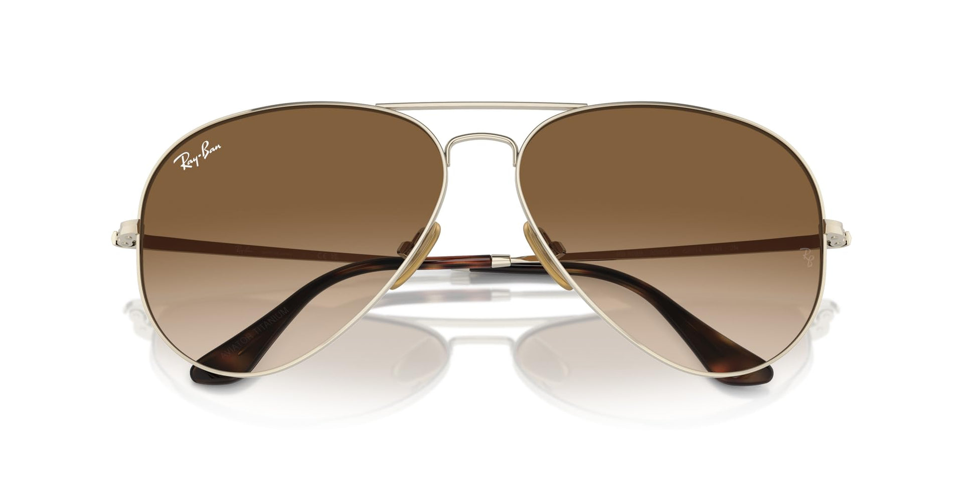 Ray-Ban Aviator Titanium RB8089 Sunglasses - Gold/Clear Gradient Brown / 58 mm - 8056262031766 - Additional Image 4