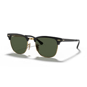 Ray-Ban Clubmaster Metal RB3716 Sunglasses - Black on Gold / G-15 Green / Large - 8053672867145
