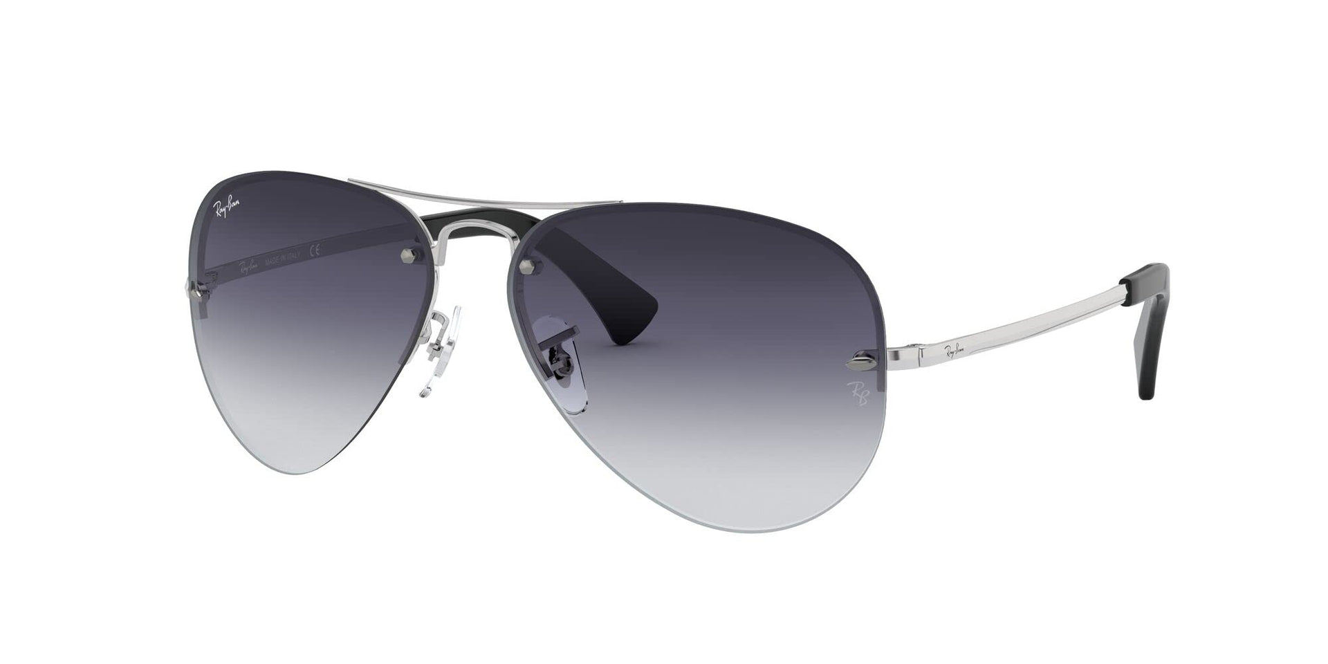 Ray-Ban Aviator RB3449 Sunglasses - Silver/Light Grey Gradient Dark Blue / 59 mm - 805289444312 - Additional Image 1