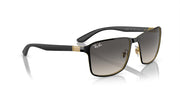 Ray-Ban RB3721 Sunglasses - Black on Gold/Light Grey Gradient Dark Grey / 59 mm - 8056597936637