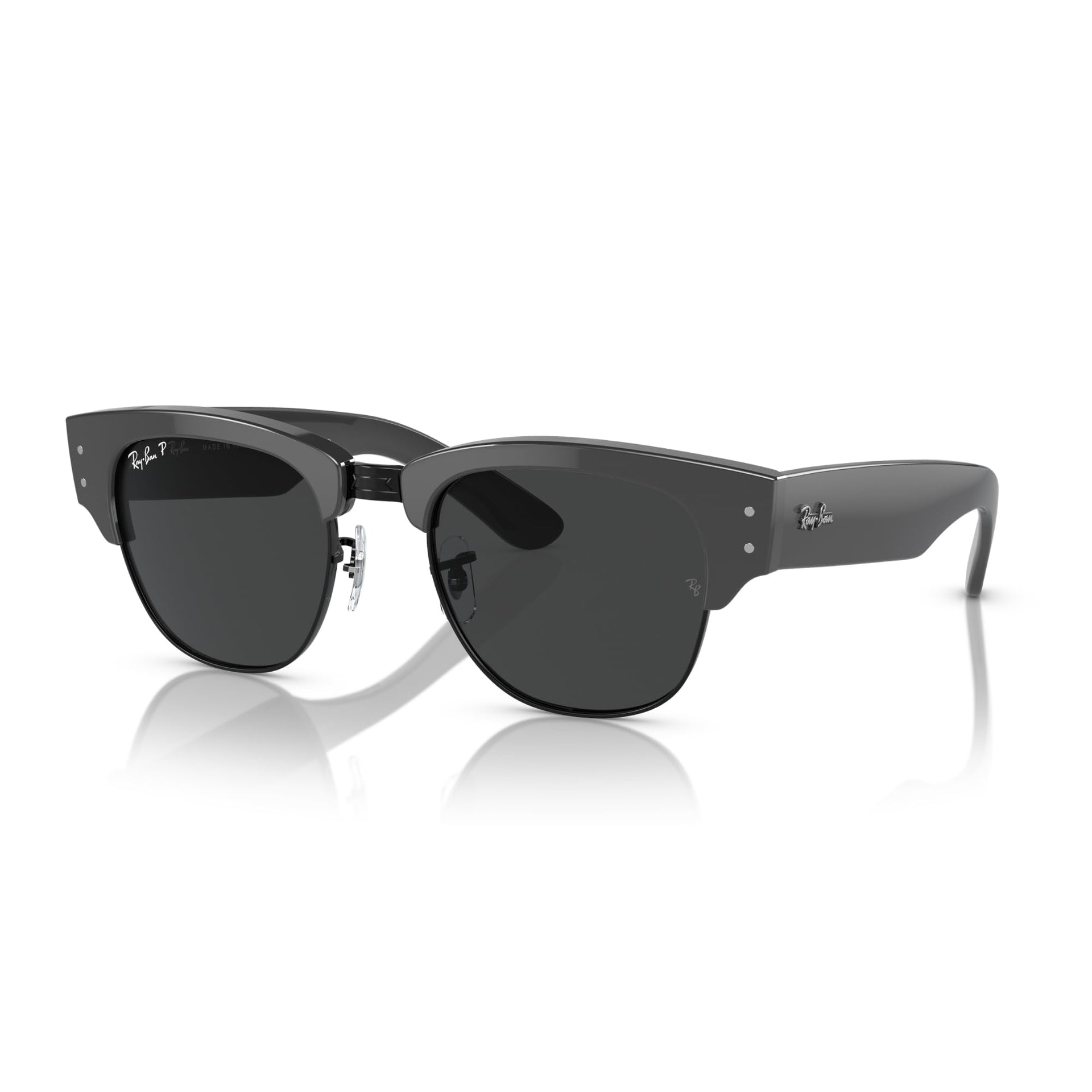 Ray-Ban Mega Clubmaster RB0316S Sunglasses - Grey on Black / Black / 53 mm - 8056597837125