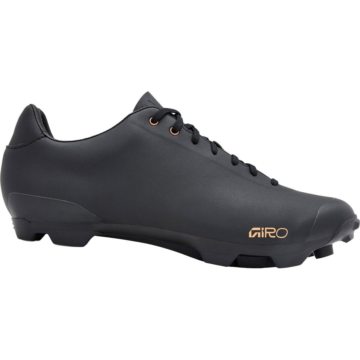 Black lace-up road cycling shoe with studded sole and Giro logo