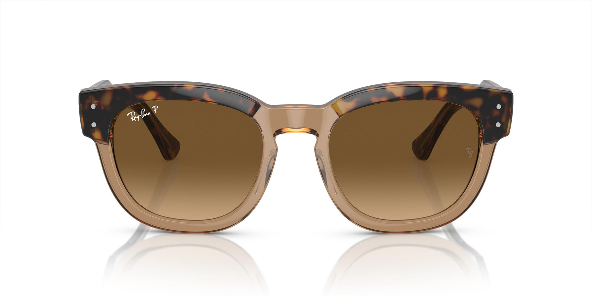 Ray-Ban Mega Hawkeye RB0298S Sunglasses - Havana on Transparent Brown/Brown Gradient Polarized / 53 mm - 8056597936088