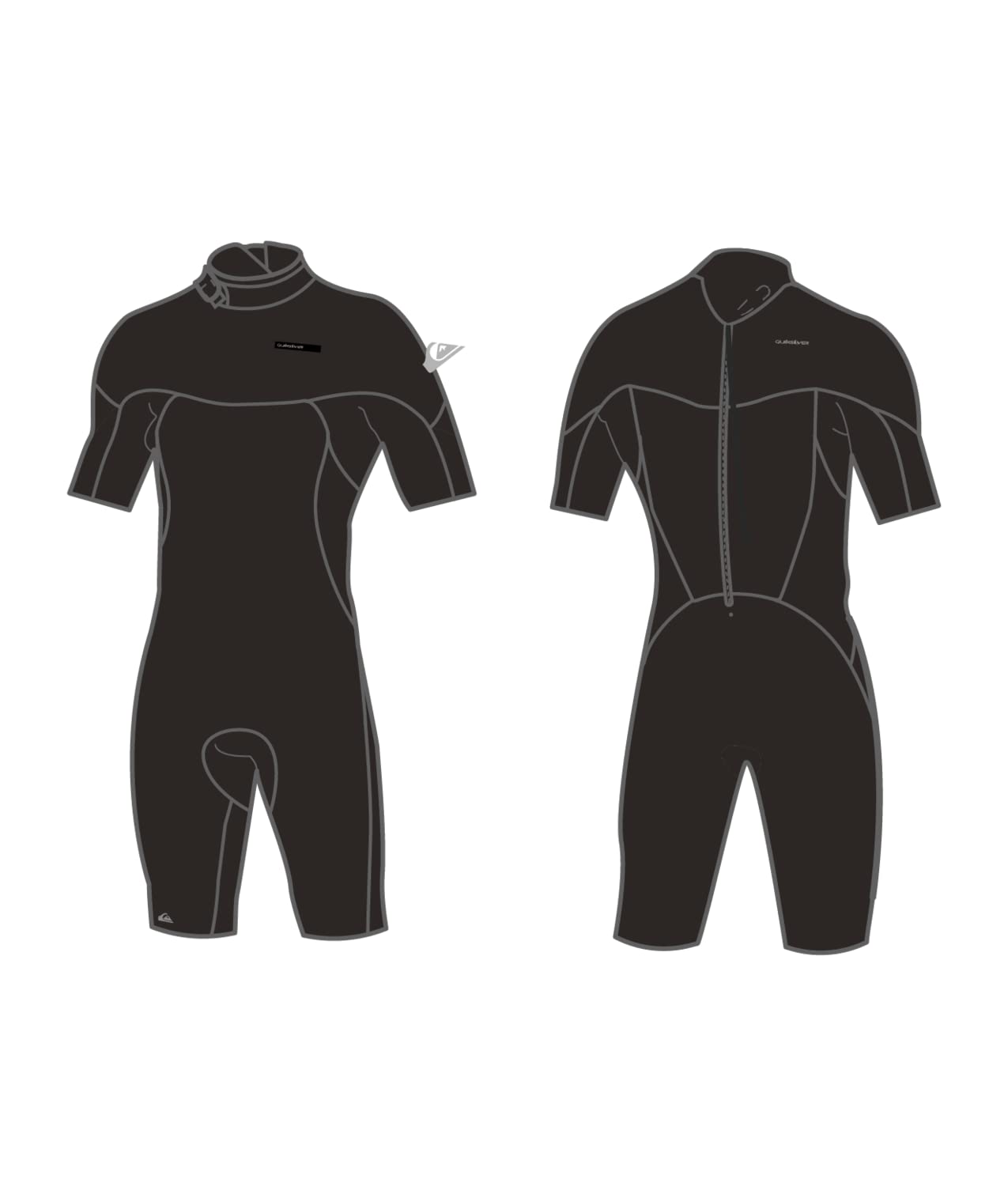 Quiksilver Boys Everyday Sessions 2/2 Short Sleeve Back Zip Wetsuit - Black 223 / 16