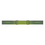 Giro snow goggle strap, dark green with molded buckle and brand mark