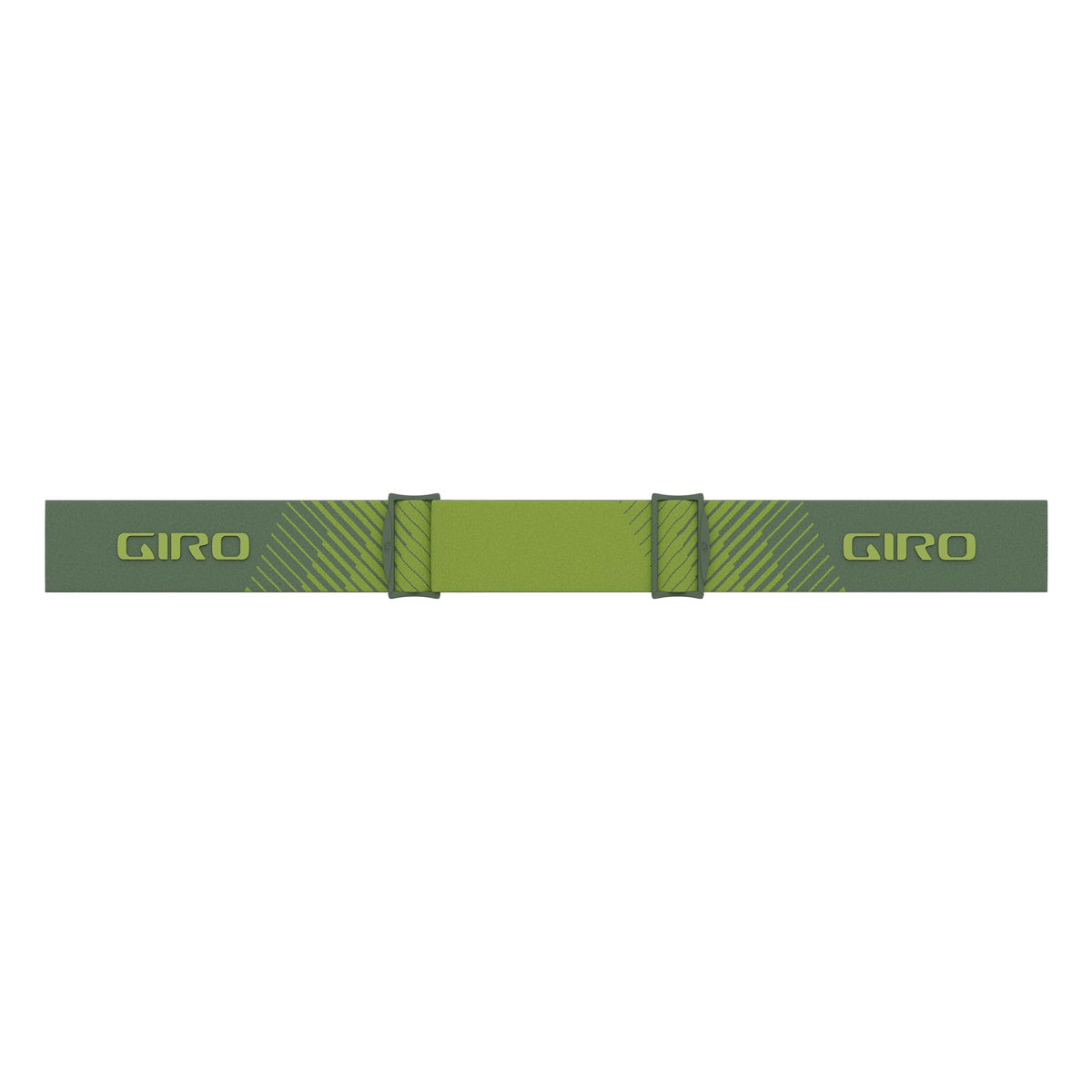 Giro snow goggle strap, dark green with molded buckle and brand mark