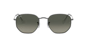 Ray-Ban Hexagonal Flat RB3548N Sunglasses - Gunmetal/Light Grey Gradient Dark Grey / 54 mm - 8056597077354