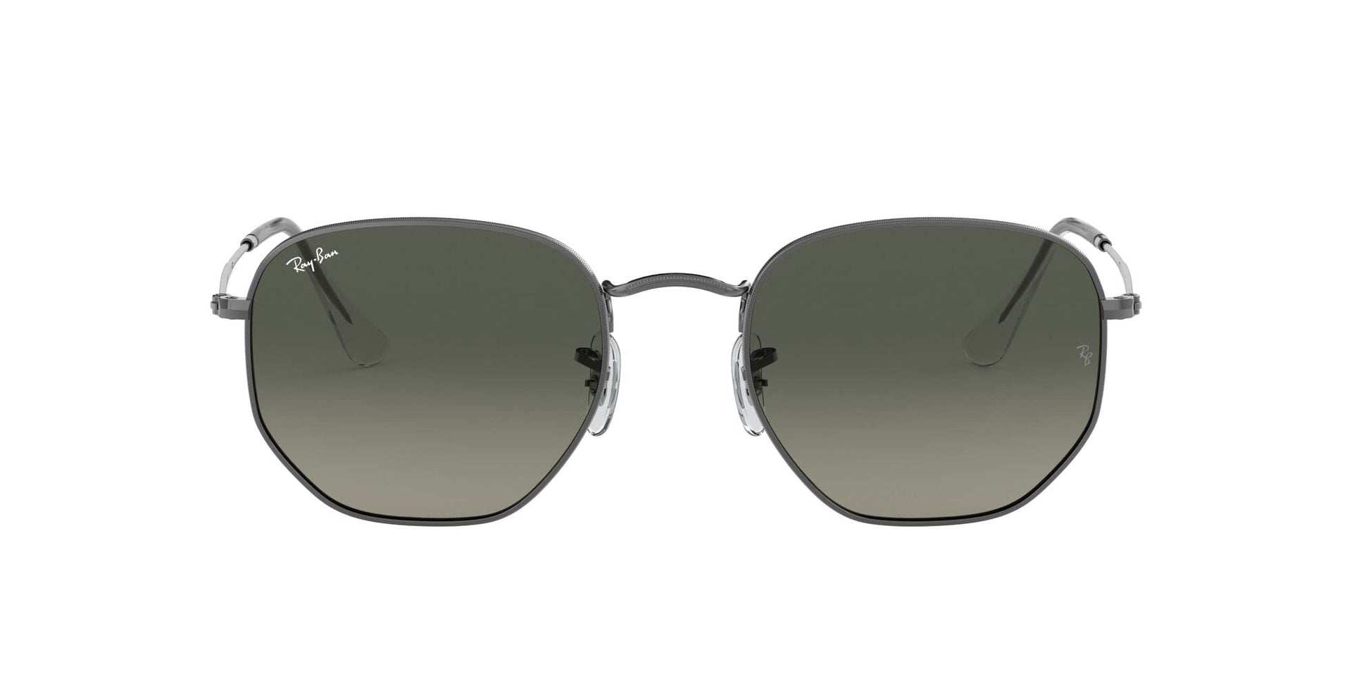 Ray-Ban Hexagonal Flat RB3548N Sunglasses - Gunmetal/Light Grey Gradient Dark Grey / 54 mm - 8056597077354