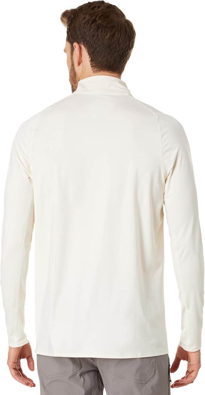 Oakley men's quarter-zip sweatshirt, white, back view with zip collar