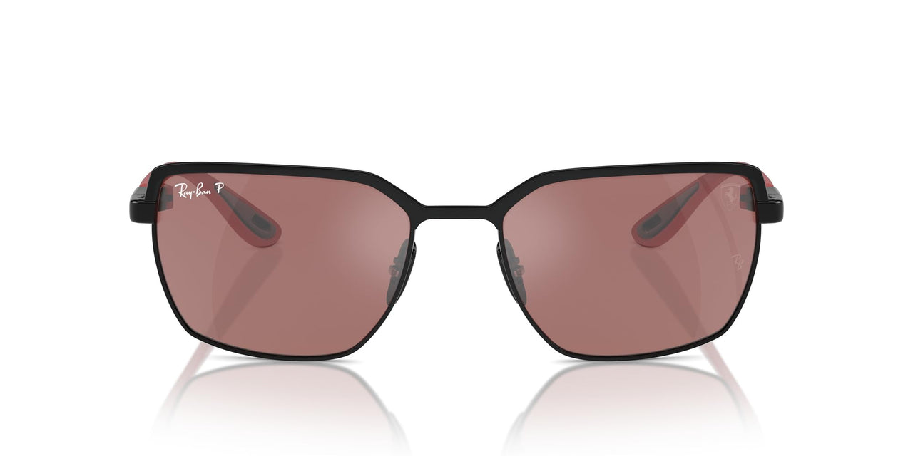 Ray-Ban Chromance Scuderia Ferrari Collection RB3743M Sunglasses - Black on Black/Purple Mirrored Silver Polarized / 58 mm - 8056262012024
