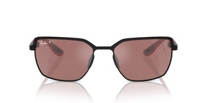 Black on Black/Purple Mirrored Silver Polarized