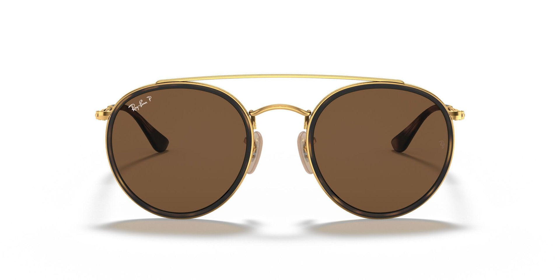 Ray-Ban Double Bridge RB3647N Sunglasses - Gold/Polarized B-15 Brown / 51 mm - 8053672737660